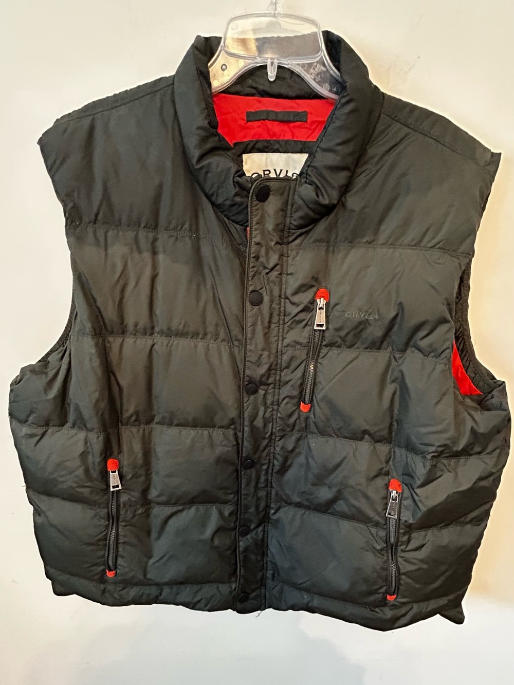Orvis Puffer Vest Mens XXL Duck Down Outdoor Hiking‎ Classic Olive Green